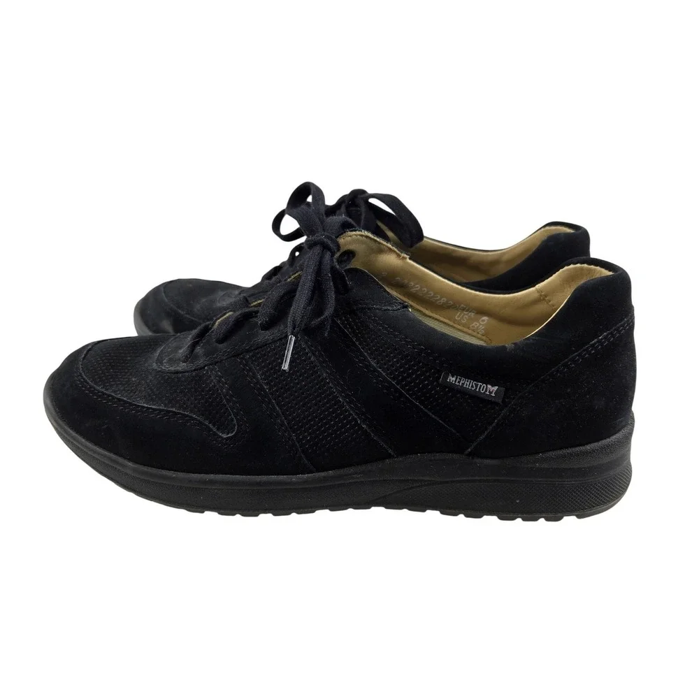 Mephisto Rebeca Perf Black Nubuck Leather Walking Shoes Womens 8.5‎ US 6 EUR